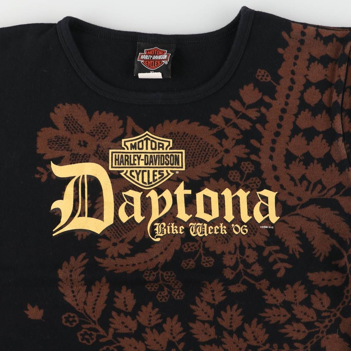 Harley Davidson - 古着 00年代 ハーレーダビッドソン Harley-Davidson 花柄 モーターサイクル バイクTシャツ USA製 レディースXL相当 /eaa543079 古着 00年代 ハーレーダビッドソン Harley-Davidson 花柄 モーター