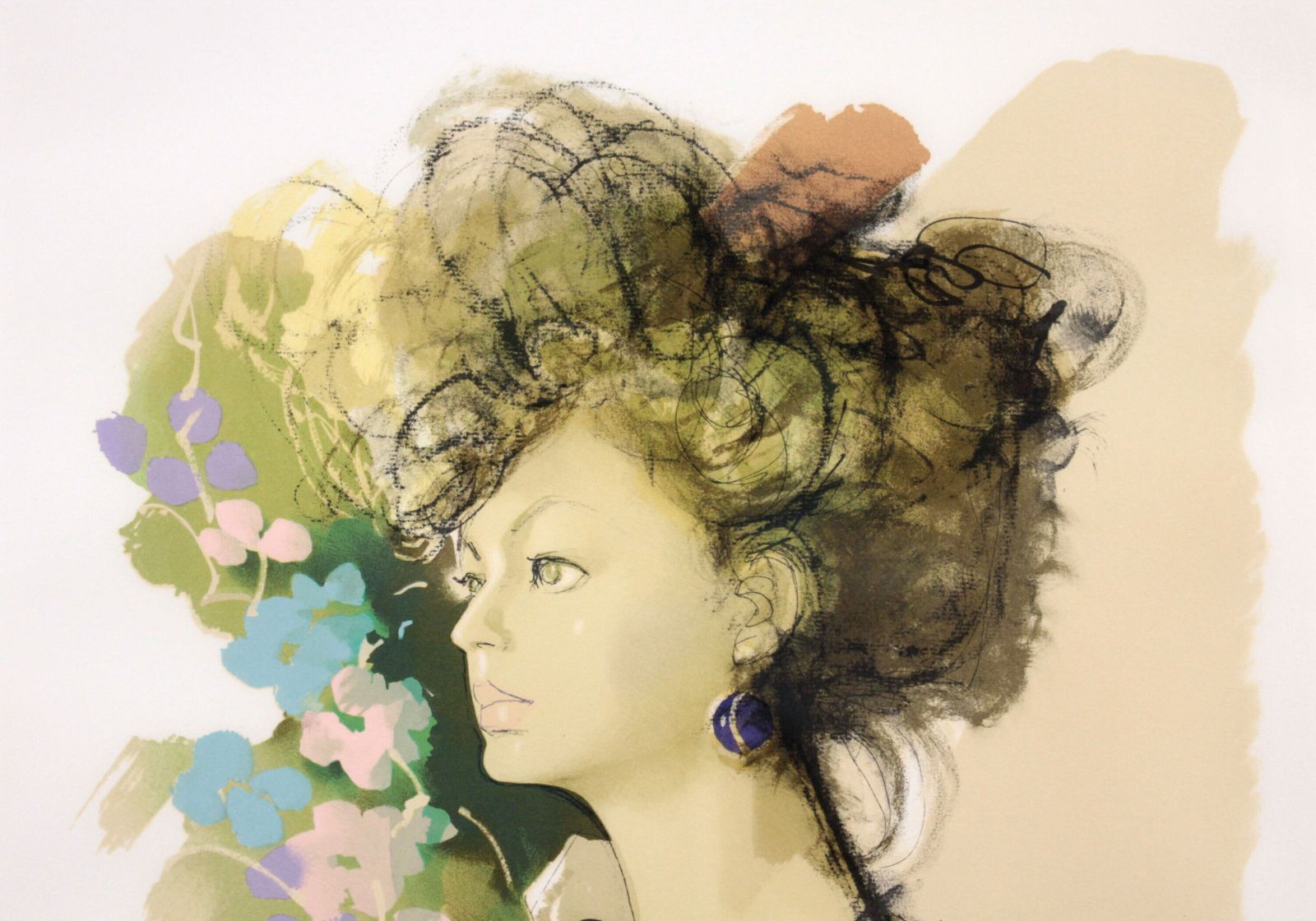 宮永岳彦 リトグラフ 版画『エンジの女』 絵画 - メルカリ
