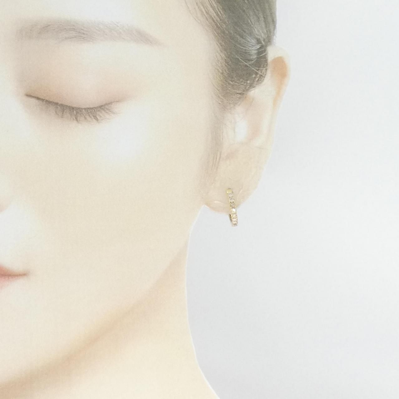 K18WG★1.00ct★✨ダイヤモンドフープピアスイヤリング K18WG☆1.00ct☆✨ダイヤモンドフープピアスイヤリング