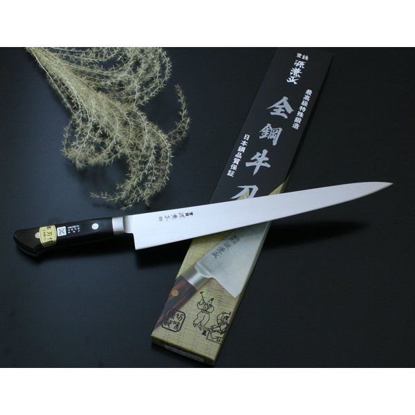 KC-713 関兼常 源兼正 口金付 黒合板柄 筋引 全長390×刃渡270mm KC-713 関兼常 源兼正 口金付 黒合板柄 筋引 全長390×