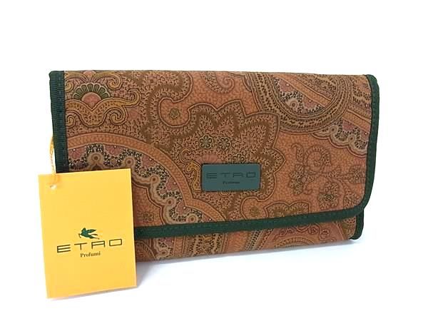 □極美品□ ETRO エトロ ペイズリー柄 キャンバス マルチポーチ