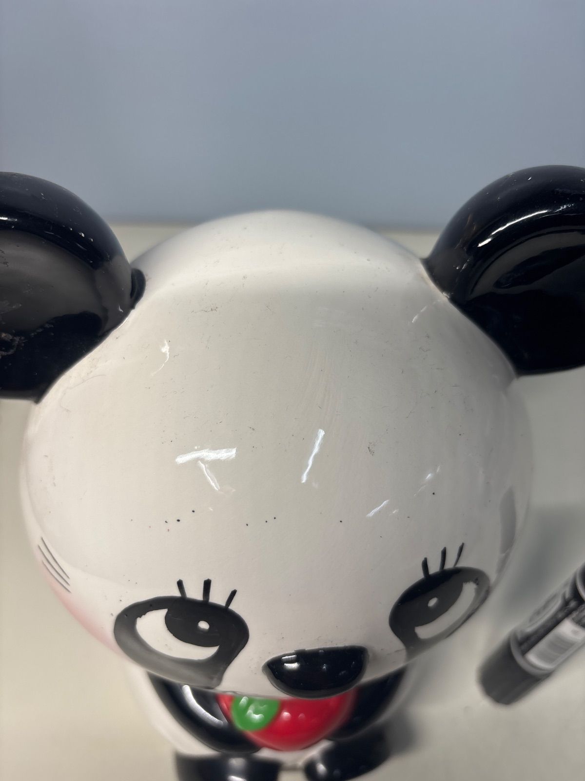内藤ルネ　パンダ　大　リンゴ　陶器　貯金箱 内藤ルネ パンダ 大 リンゴ 陶器 貯金箱 - メルカリ