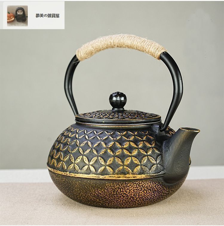 鉄瓶 ホーローなし ih 対応 急須 おしゃれ ティーポット 直火用 青い桜 1000ml 鉄瓶 ホーローなし 急須 おしゃれ 鉄分補給 鉄瓶 鉄器 急須 ホーロー