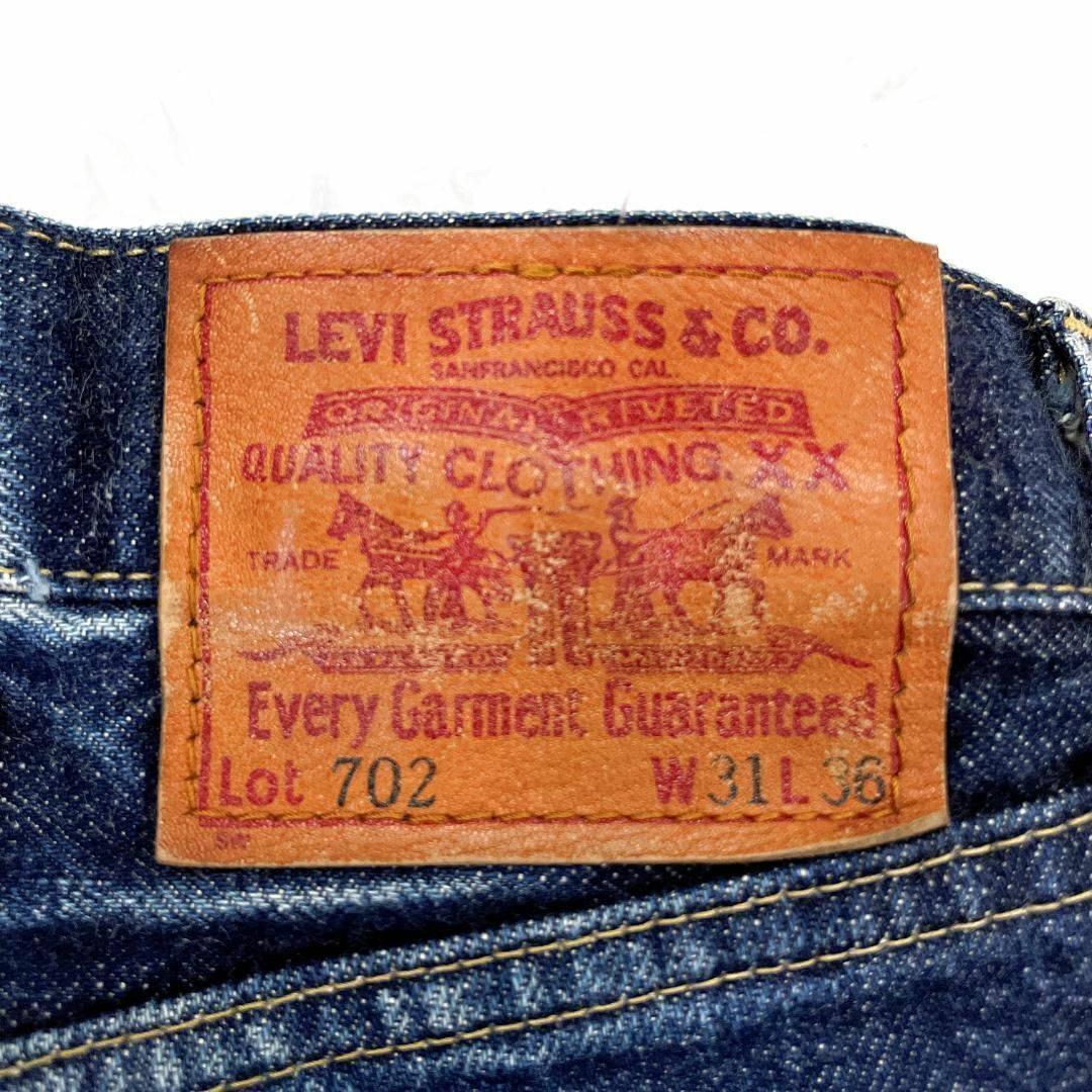LEVI'S 702XX 濃紺 復刻ビッグE 赤耳 140周年記念 W31L36 リーバイス 702 140周年復刻 片面big e 赤耳 シンチバック