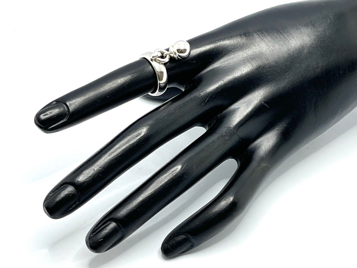 a054 美品 Tiffany&Co. ティファニー 1995 ボール ダングル リング 