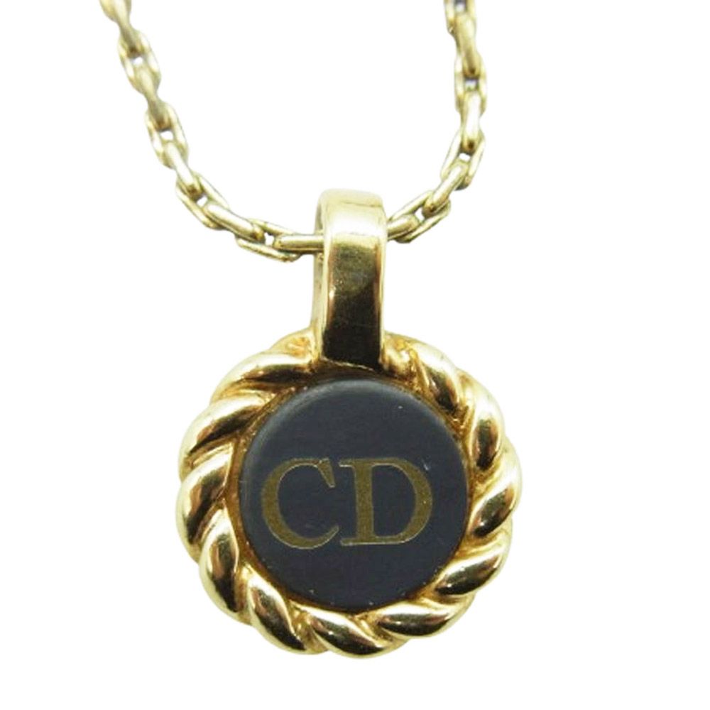 Christian Dior クリスチャンディオール CDアイコン サークル ロゴ ネックレス ゴールド系
