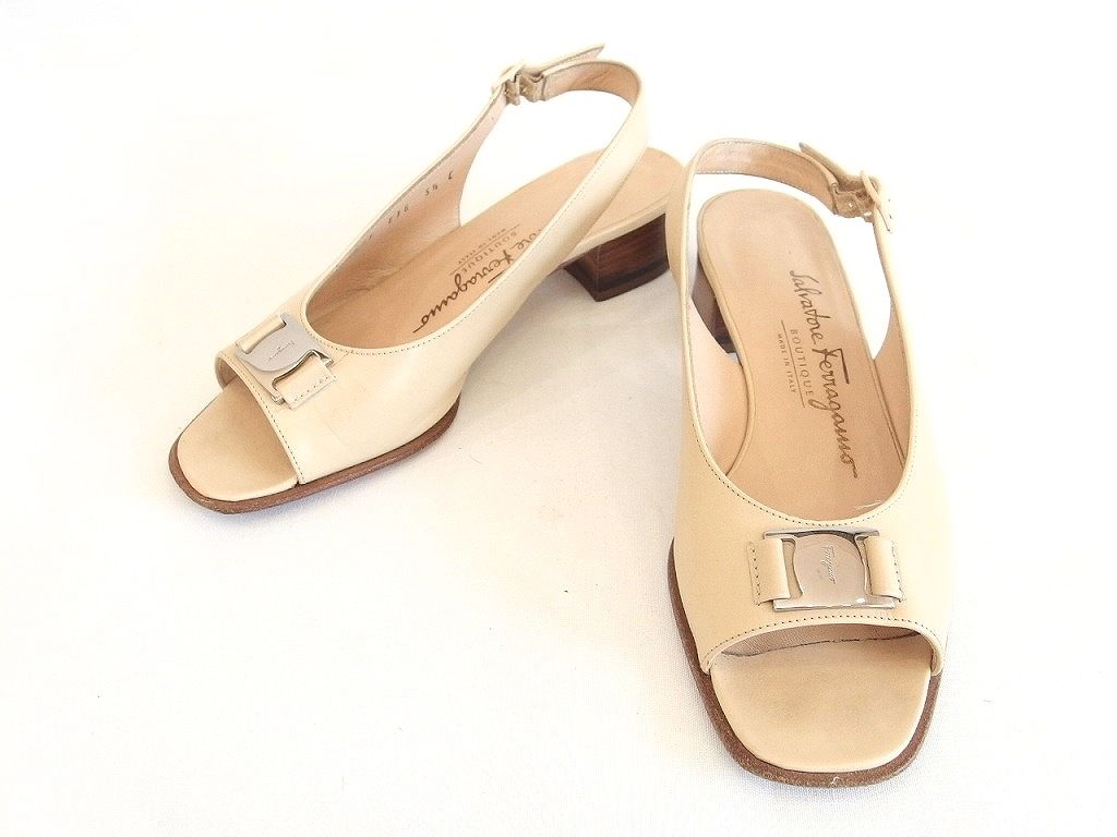 214772】Salvatore Ferragamo サルヴァトーレフェラガモ オープントゥ