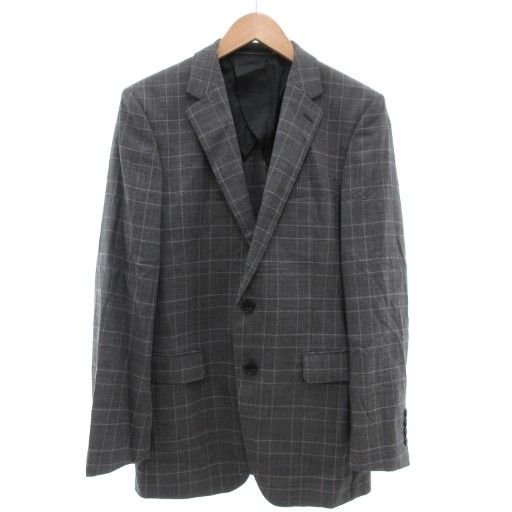 リッケンバッカー RUCKEN BACCHAR BLACK FACE 3ピース スーツ セットアップ 96Y7 Y7 グレー チェック 背抜き 2B サイドベンツ GV