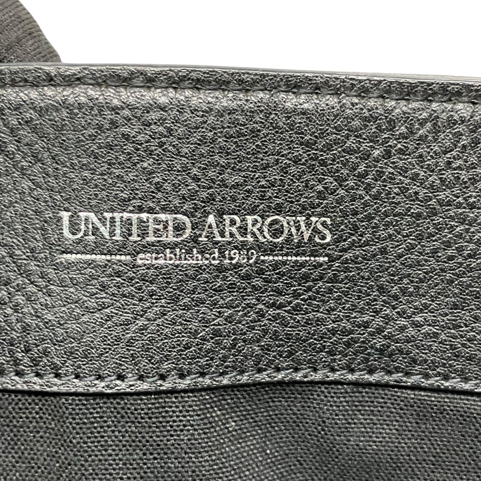 UNITED ARROWS トートバッグ PVC レザー カモフラ ブラック レザー