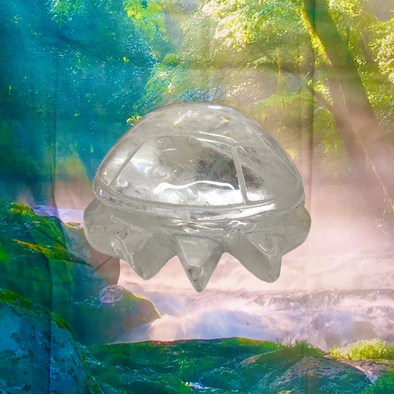 浄化　高品質　透明度抜群　ロングイ（龍亀）　水晶　クリアクォーツ　置物 水晶 クリア 亀 浄化 高品質 透明度抜群 ロングイ（龍亀） 水晶 クリア