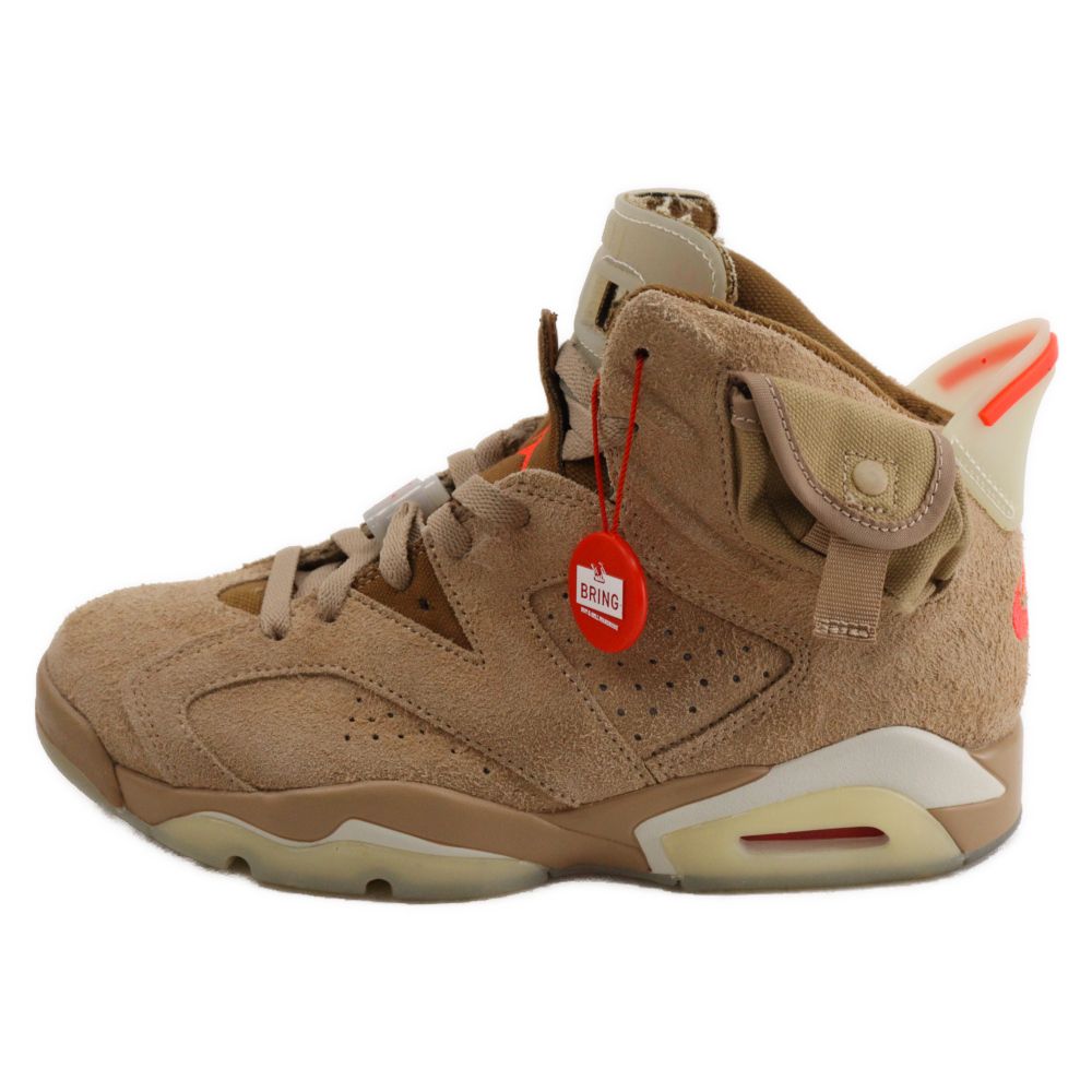 NIKE (ナイキ) ×TRAVIS SCOTT AIR JORDAN 6 RETRO SP BRITISH KAHKI トラヴィススコット エアジョーダン6 レトロ ブリティッシュカーキ ハイカットスニーカー DH0690-200
