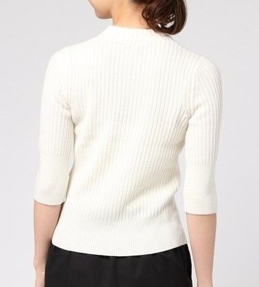 モックネックリブニット