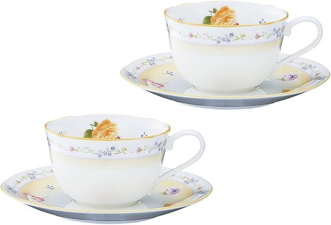 Noritake - Noritake ノリタケ ボーンチャイナ ジュヌ·フレーヌ ティーカップセット Amazon｜Noritake ノリタケ カップ & ソーサー ( ペアセット