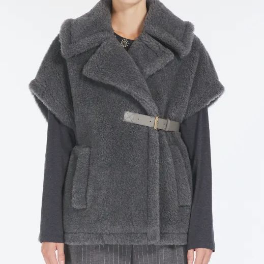 【Diffusione Tessile】Max Mara レザーベルト付きケープ 2-3日でお届け》新品【Diffusione Tessile】Max Mara レザー