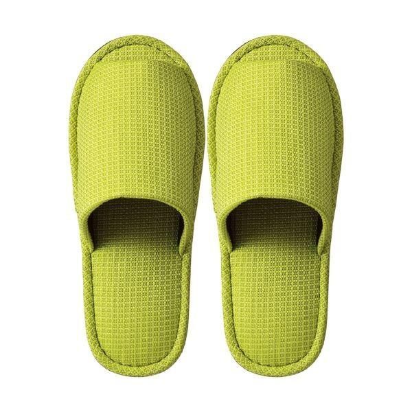 まとめ TANOSEE 外縫いスリッパ ラドクリフ グリーン 1足 〔×10セット〕
