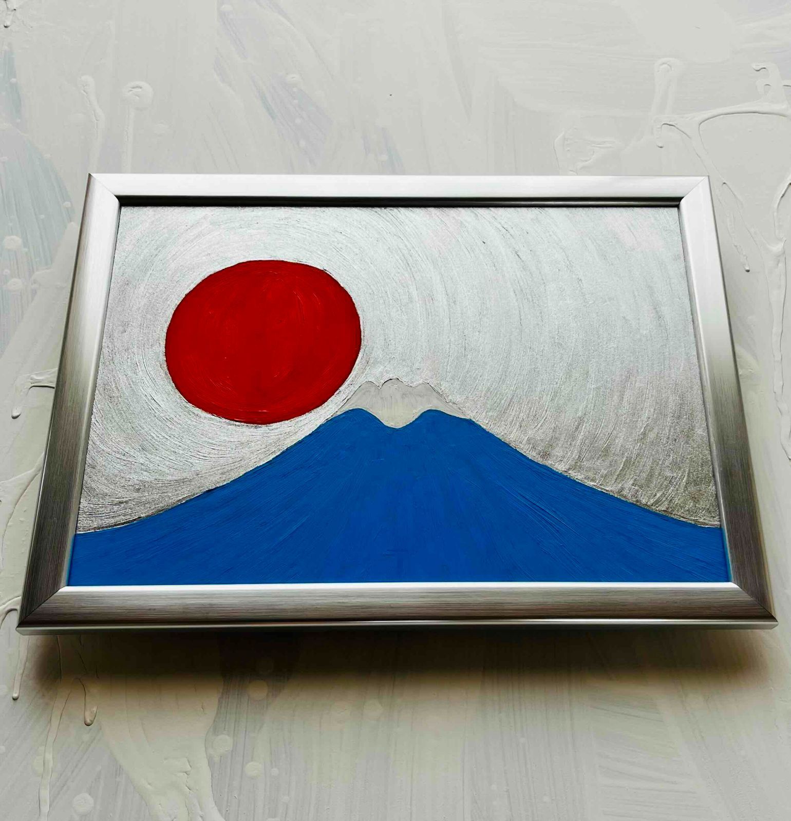 開運・仕事・学業運】「青富士3」特大・油彩・額装・原画・風水 - メルカリ 