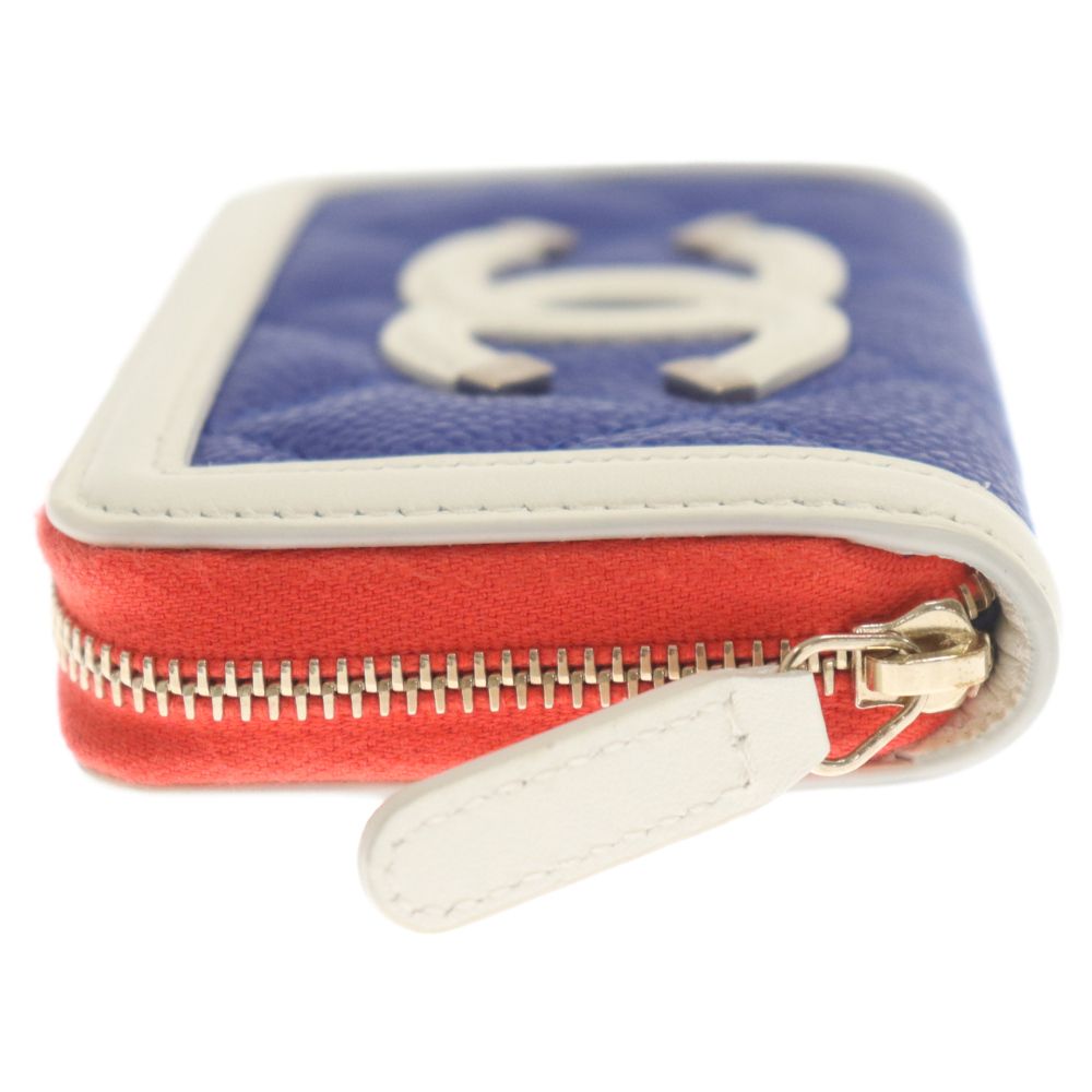 CHANEL (シャネル) フィリグリー ラウンドジップ コインケース レッド  