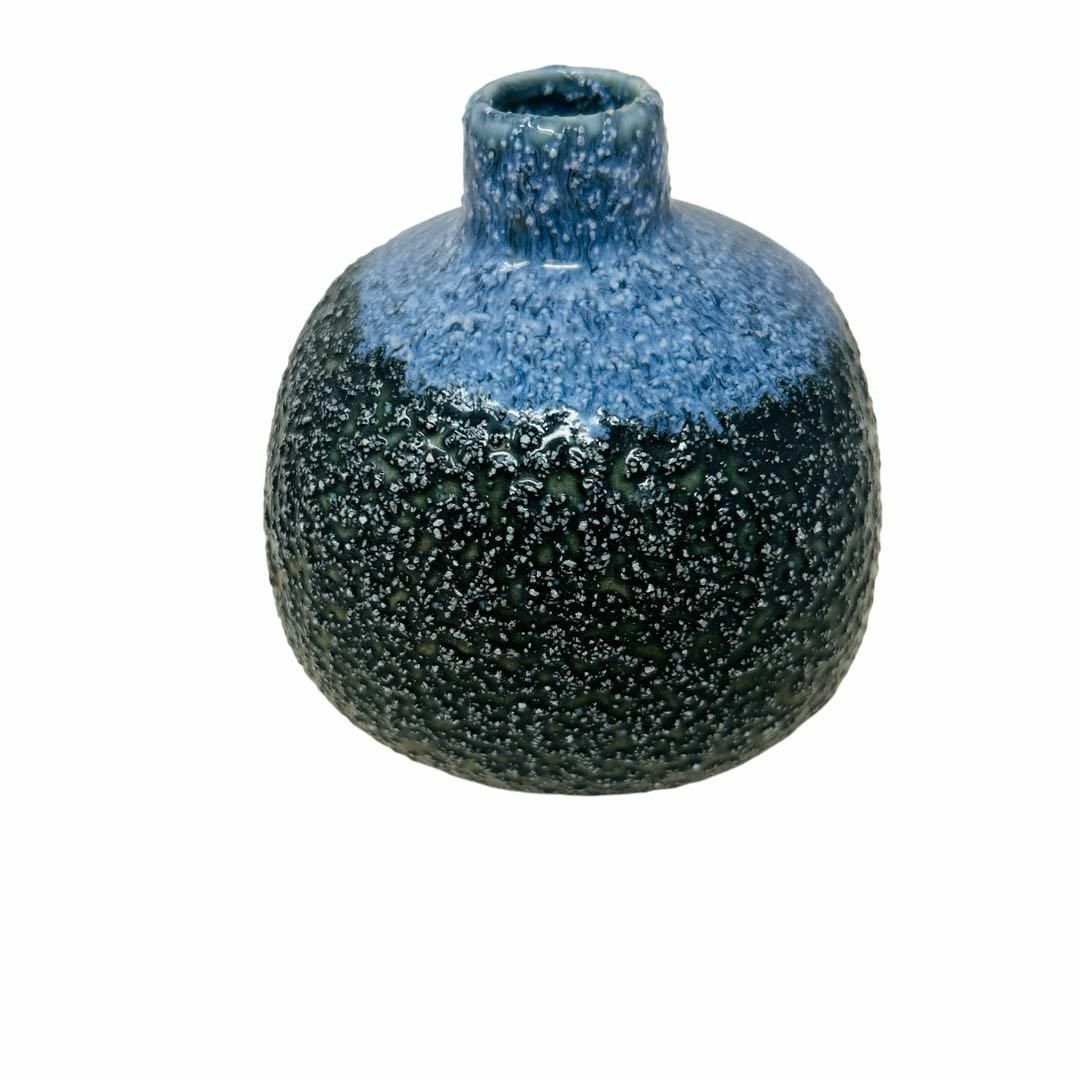 美品】青と黒のグラデーション 陶器製一輪挿し 和モダン 美品】青と黒のグラデーション 陶器製一輪挿し 和モダン