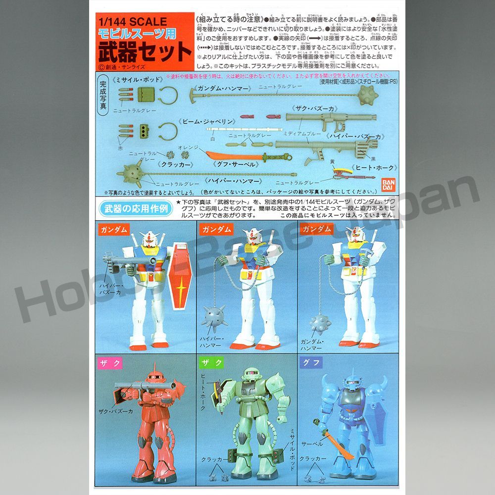 1/144 モビルスーツ用武器セット 旧キット(赤バンダイ) - メルカリ 1/144 モビルスーツ用武器セット 旧キット(赤バンダイ) - メルカリ