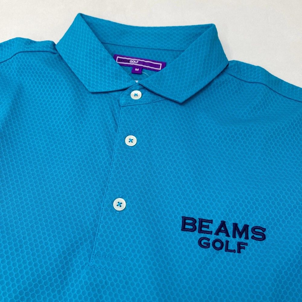 サイズ：M BEAMS GOLF ビームスゴルフ 半袖ポロシャツ ブルー系