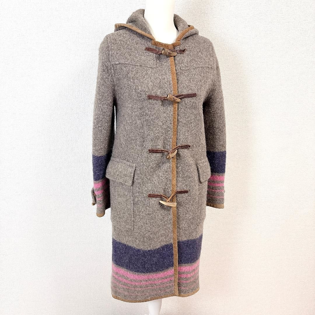 HYSTERICS ウール ダッフル ロングコート 豚革 グレーブラウン