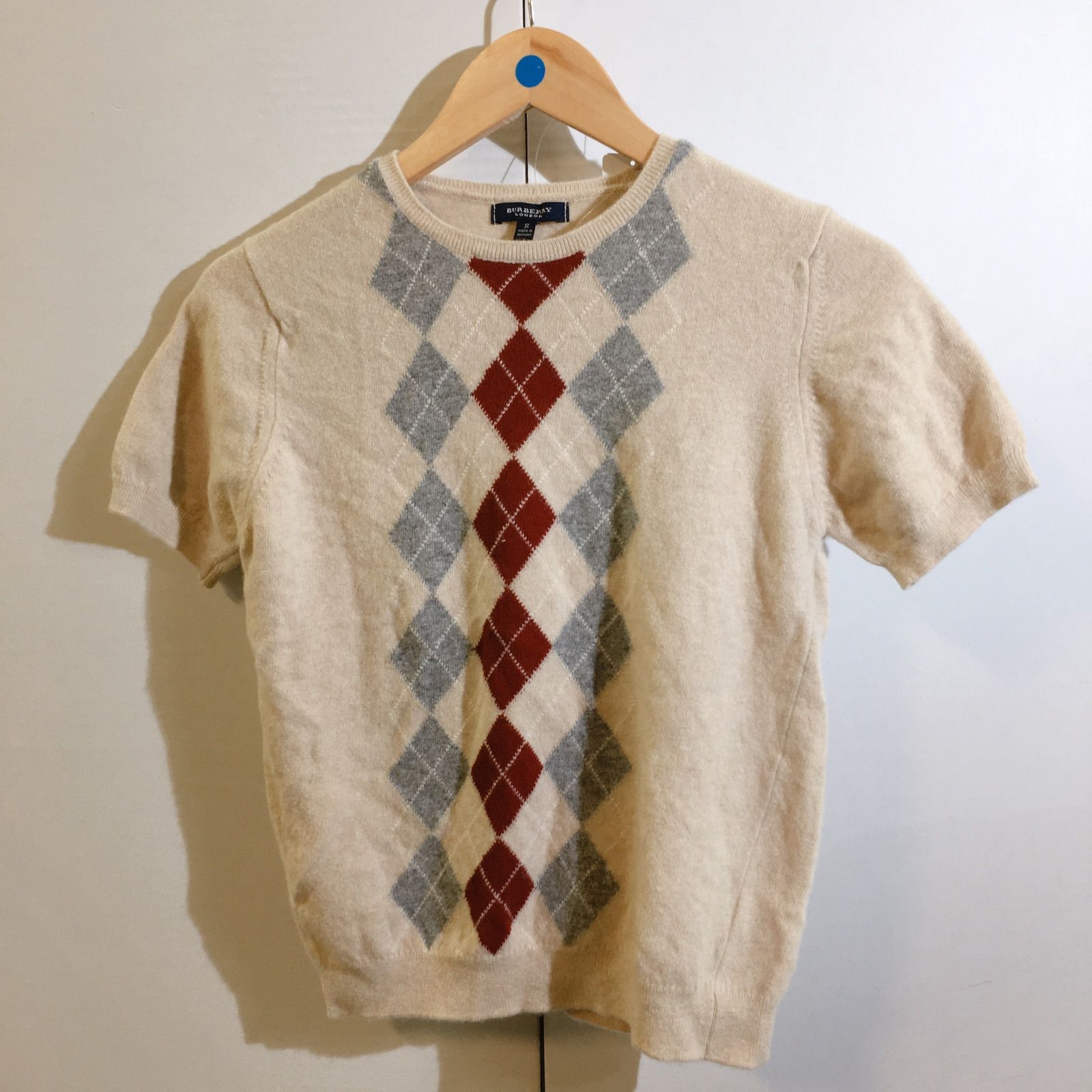 バーバリーロンドン BURBERRY LONDON□半袖ウールニットセーター