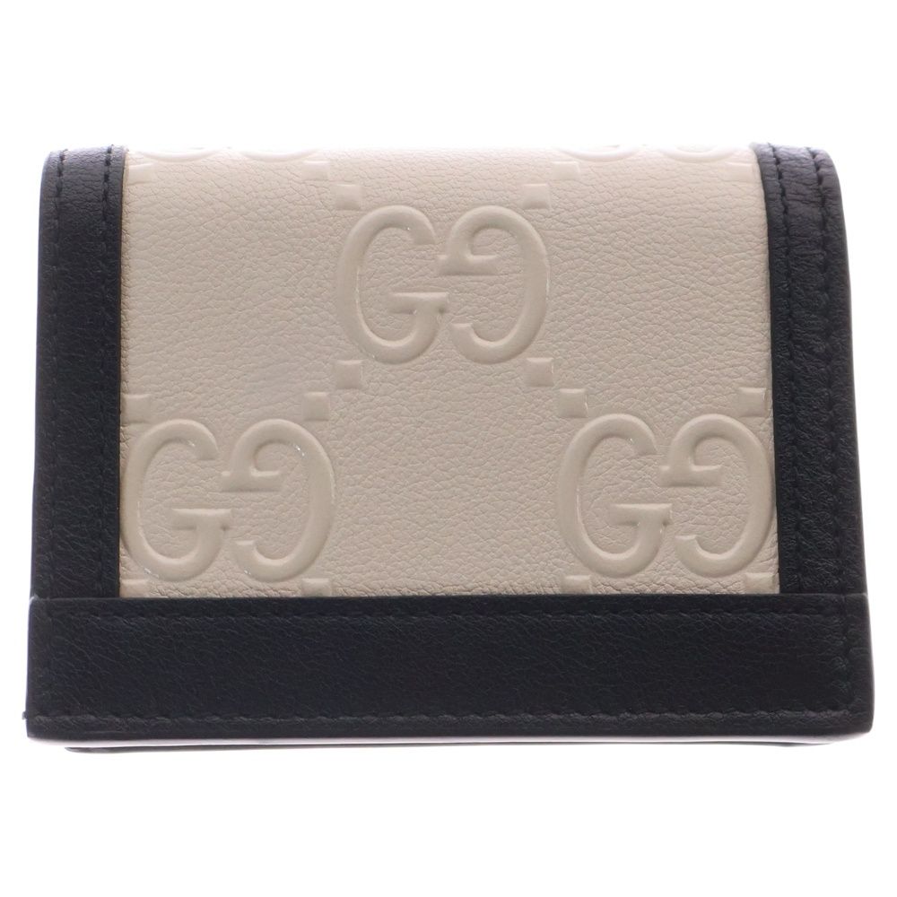GUCCI (グッチ) GGエンボス レザー コンパクトウォレット 二