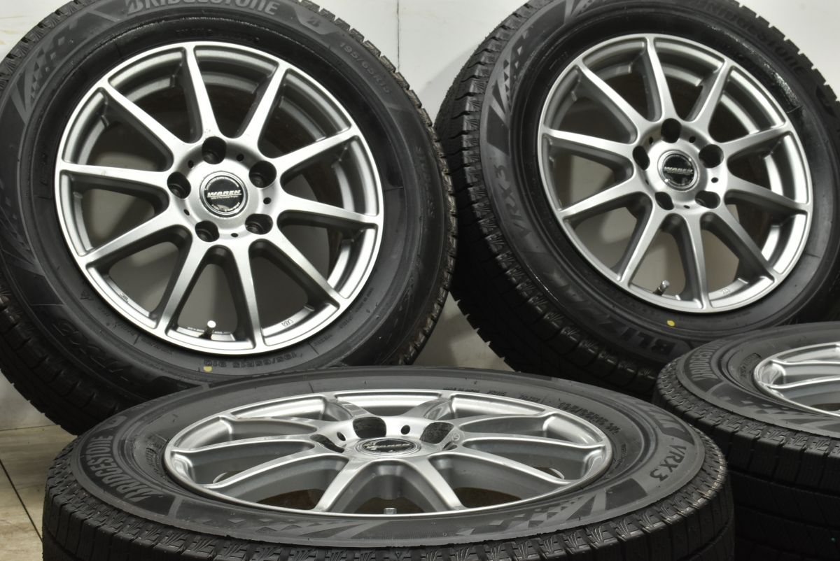 バリ溝 WAREN 15in 6J 43 PCD114.3 ブリヂストン ブリザック VRX3 195|65R15 ノア ヴォクシー セレナ ステップワゴン アクセラ 可