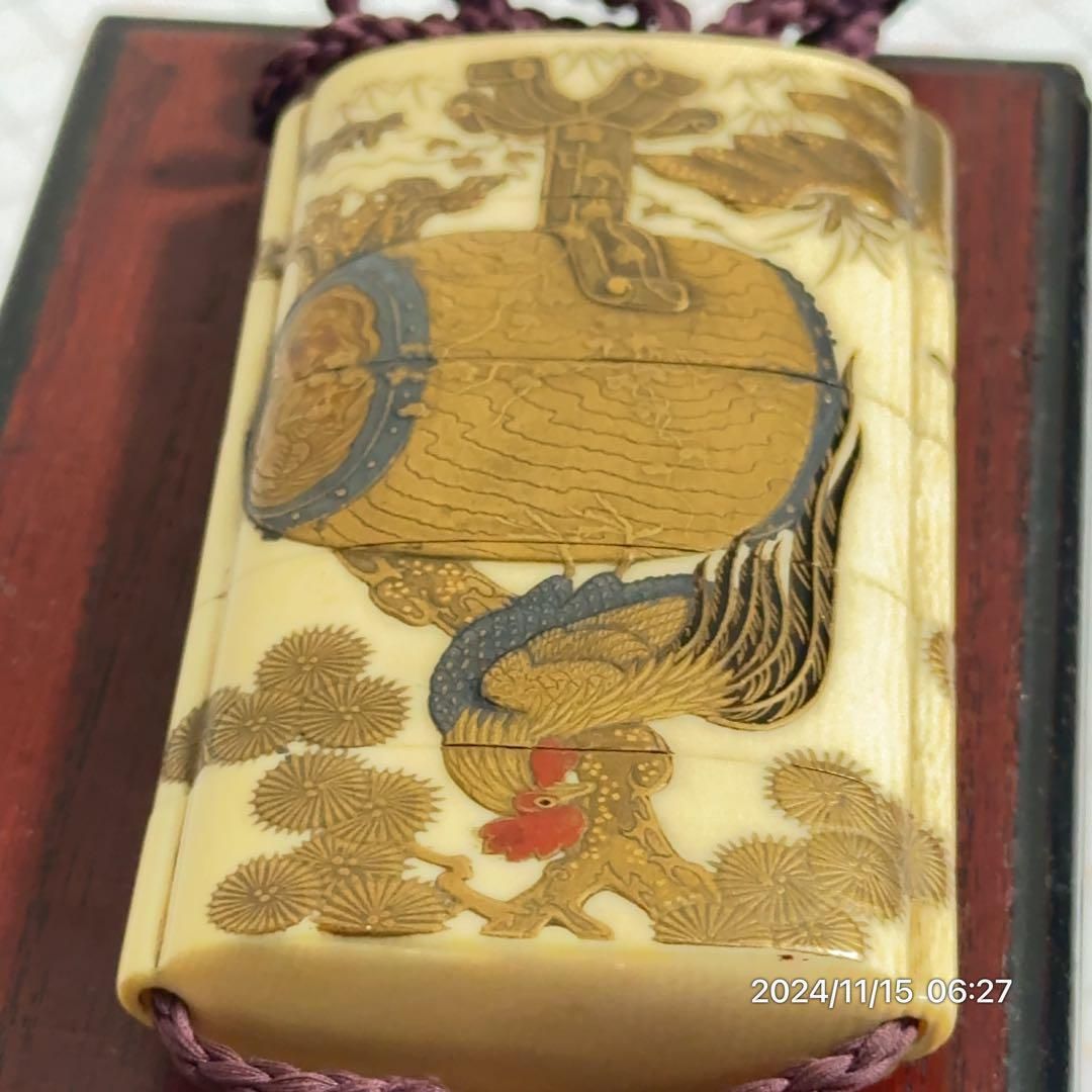 最高級のスーパー 蒔絵 江戸時代 饅頭提物 印籠 原羊遊斎 縁起物 作家物 動物素材 工芸品