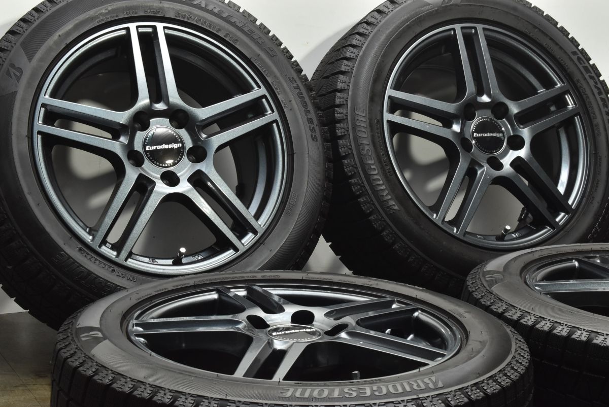 バリ溝 ユーロデザイン 16in 7J 48 PCD112 ブリヂストン アイスパートナー2 205|55R16 ベンツ W176 Aクラス W246 Bクラス CLAクラス