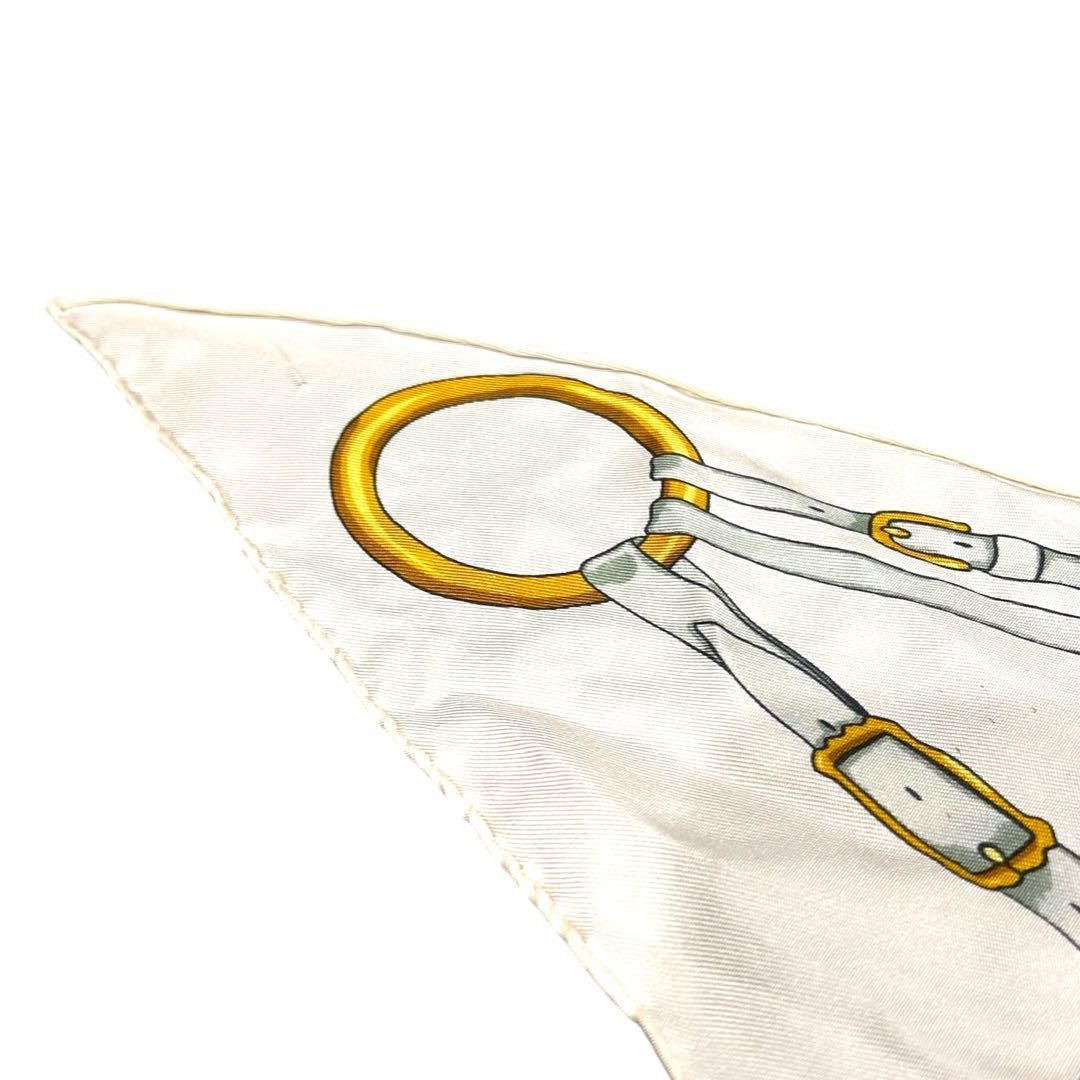 美品 HERMES エルメス ポワントゥ 三角スカーフ イラスト 総柄