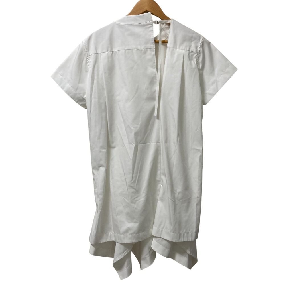 ♥ 24SS sacai サカイ Cotton Poplin Pullover 半袖 プルオーバーブラウス 24-07095 サイズ1 ホワイト レディース 古着 CAMPINGPARCCENTRAL_COM