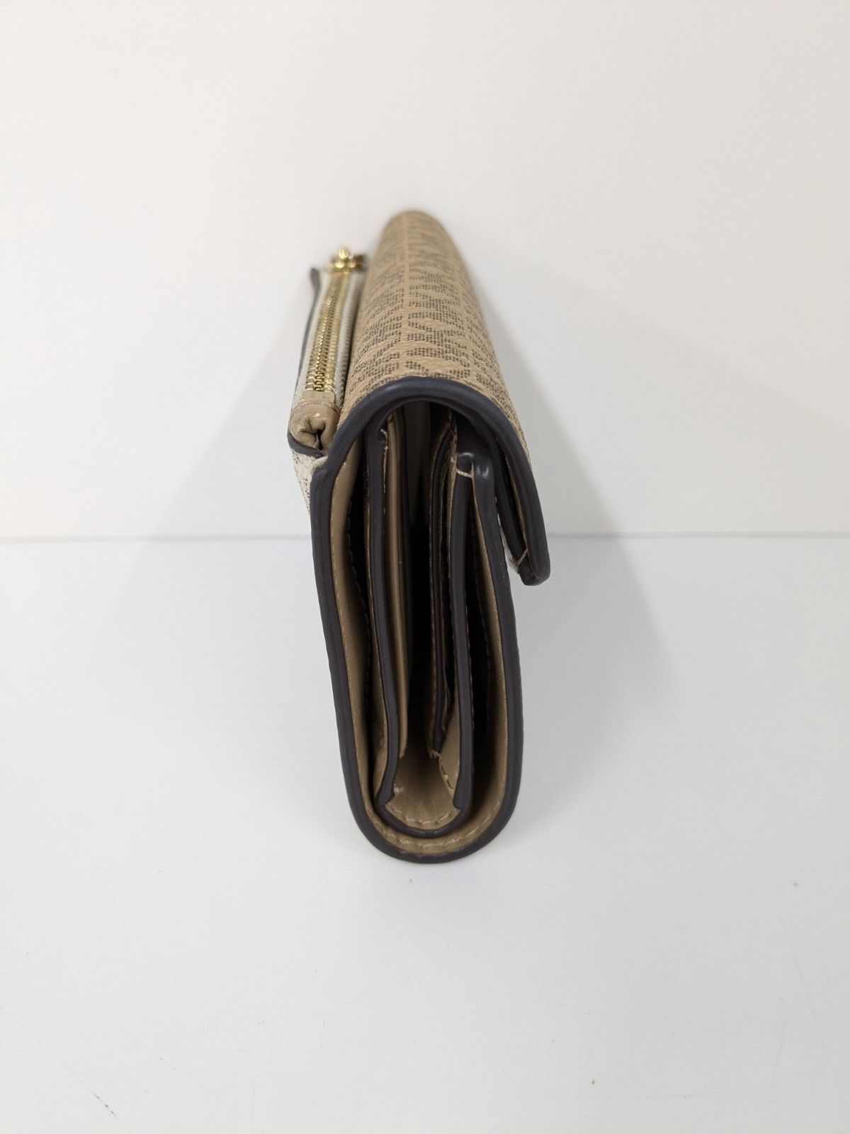 マイケルコース 三つ折り財布 シグネチャー ベージュ バニラコンボ