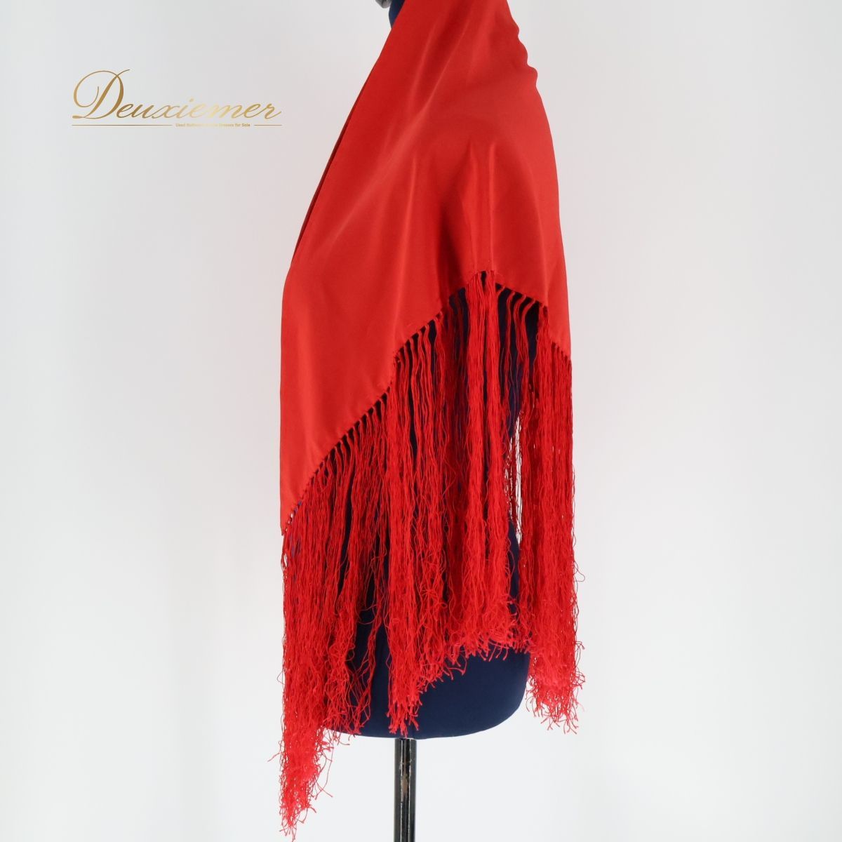 フラメンコ シージョ 花柄 総レース 赤 大きめ フレコ ヒップスカーフ