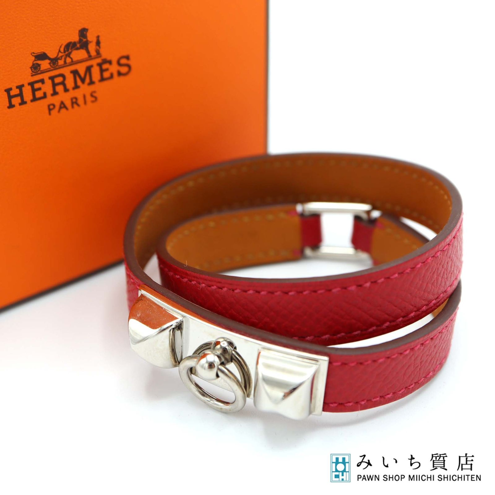 良品 エルメス コリエドシアン ブレスレット 赤 レッド シルバー レディース 楽天市場】エルメス コリエドシアン（カラーレッド