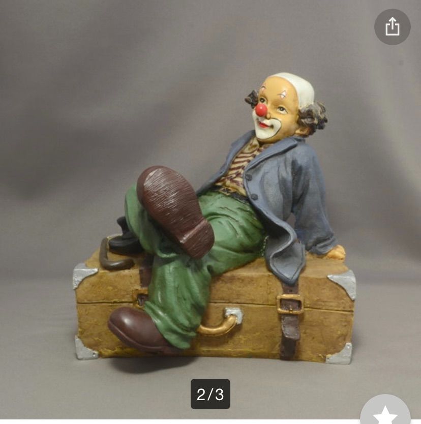 アンティーク風 ピエロ 置き物 道化師 クラウン (clown) インテリア