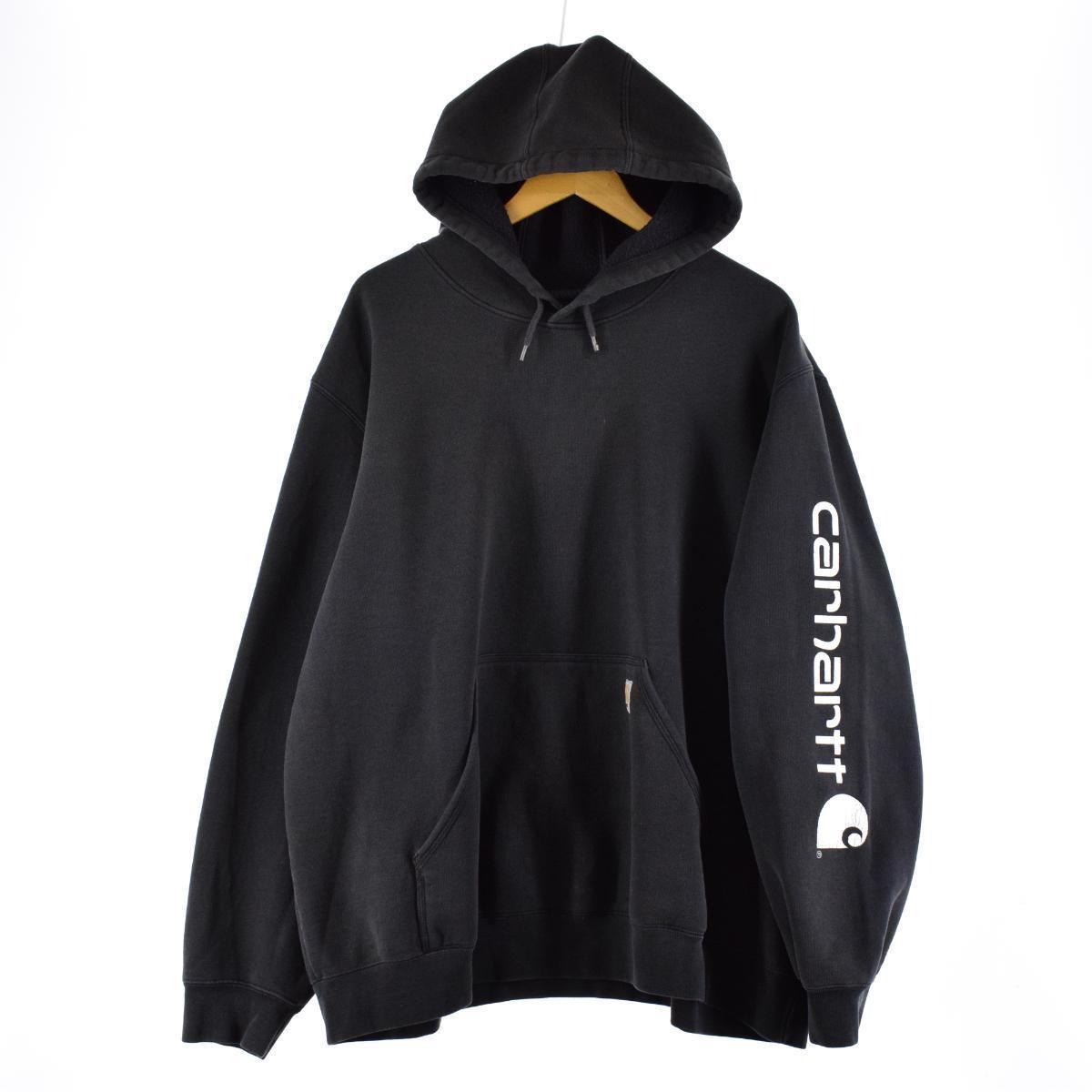 古着 カーハート Carhartt ORIGINAL FIT 袖プリント スウェットプルオーバーパーカー メンズXXL/eaa290626