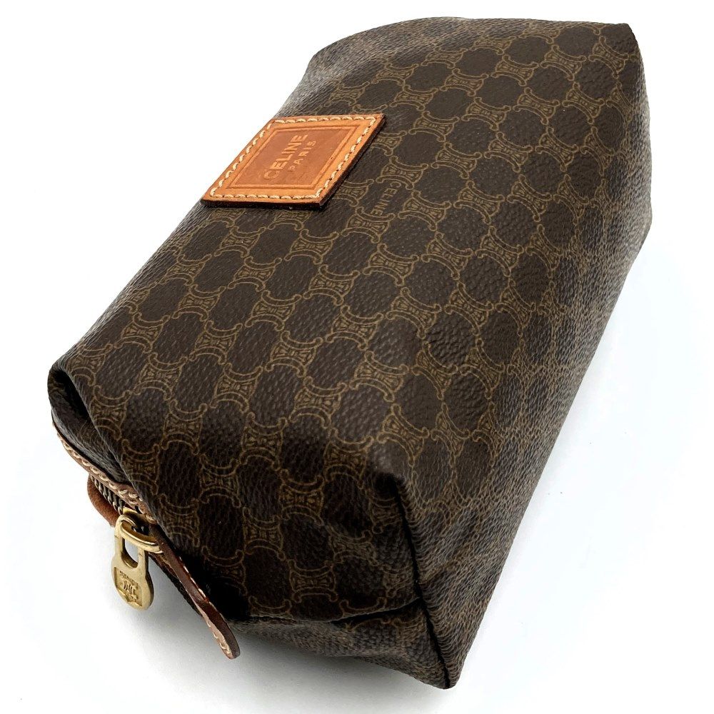 セリーヌ CELINE ミニポーチ 小物入れ ロゴ マカダム柄 PVC 黒