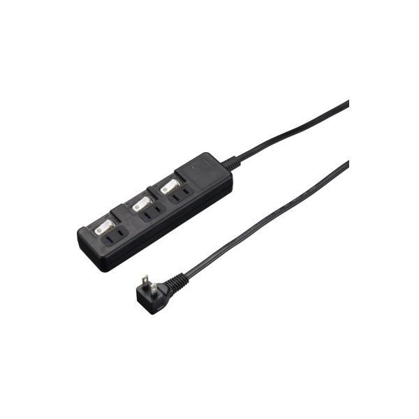 5個セット YAZAWA 雷ガード付 3個口 節電タップ 3m ブラック H