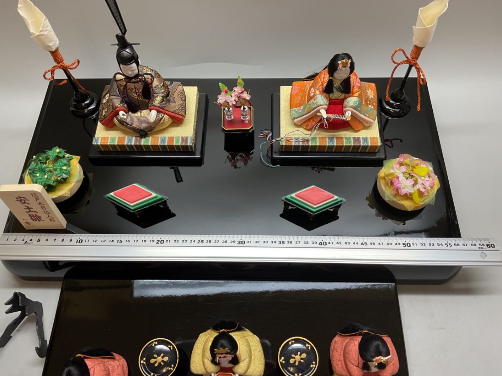 ひな人形 一秀作 安土雛 江戸 木目込 五人飾り二段 雛人形 - メルカリ