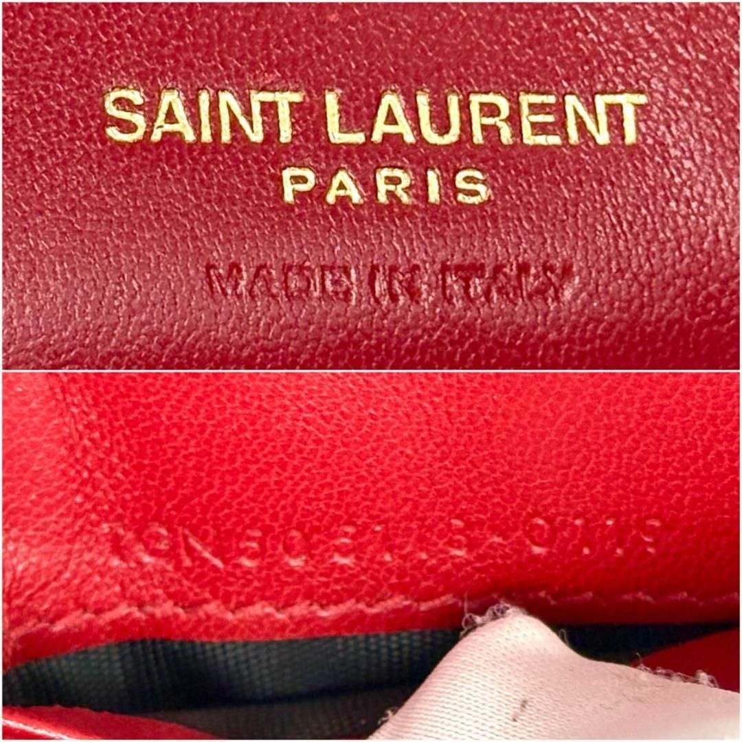 SAINT LAURENT 三つ折り財布 キャビアスキン カサンドラ レッド SAINT LAURENT 三つ折り財布 キャビアスキン カサンドラ レッド SAINT