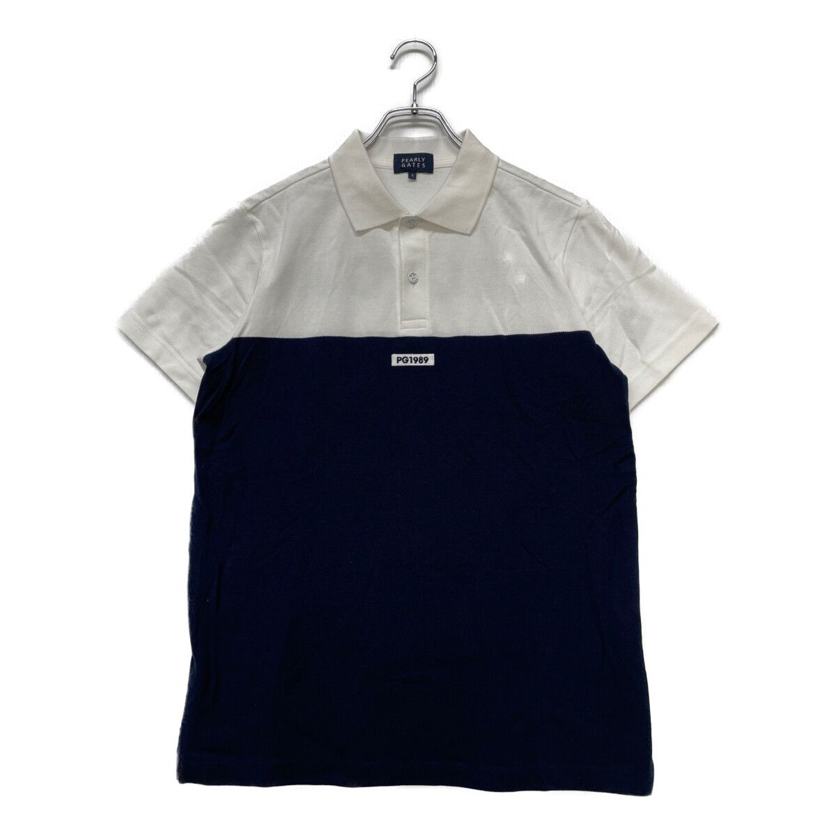 パーリーゲイツ　メンズ　ポロシャツ　半袖　サイズ4 美品 中古 メンズ パーリーゲイツ PEARLY GATES 半袖ポロシャツ 4(M) 紺