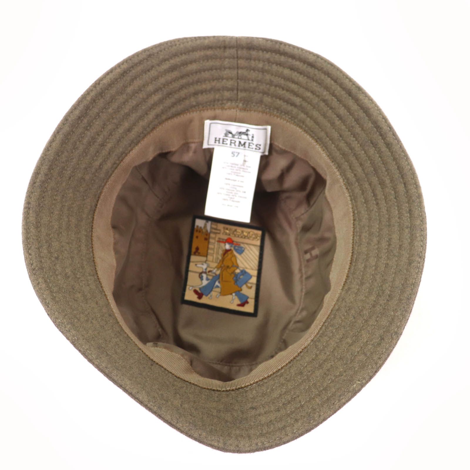エルメスバケットハットセリエ新品未使用57 極美品☆HERMES エルメス カシミヤ100％ セリエ金具付 バケット