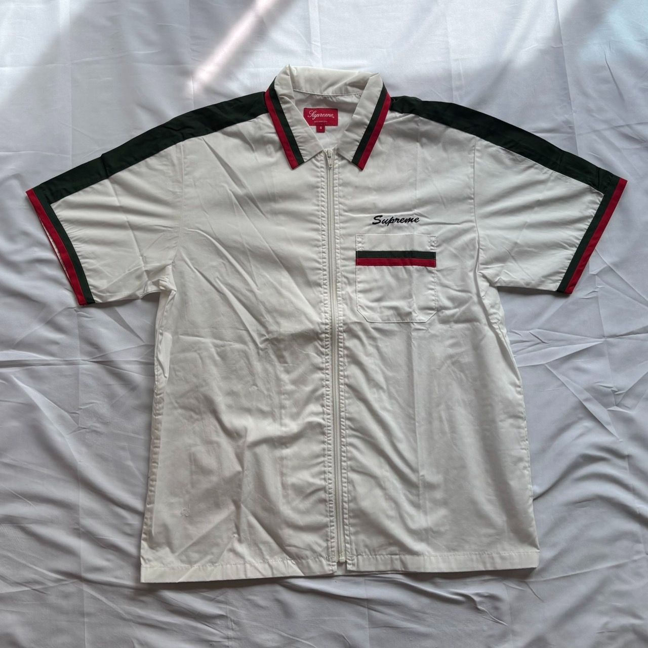 18ss Supreme Zip Up Work Shirt White Sサイズ シュプリーム