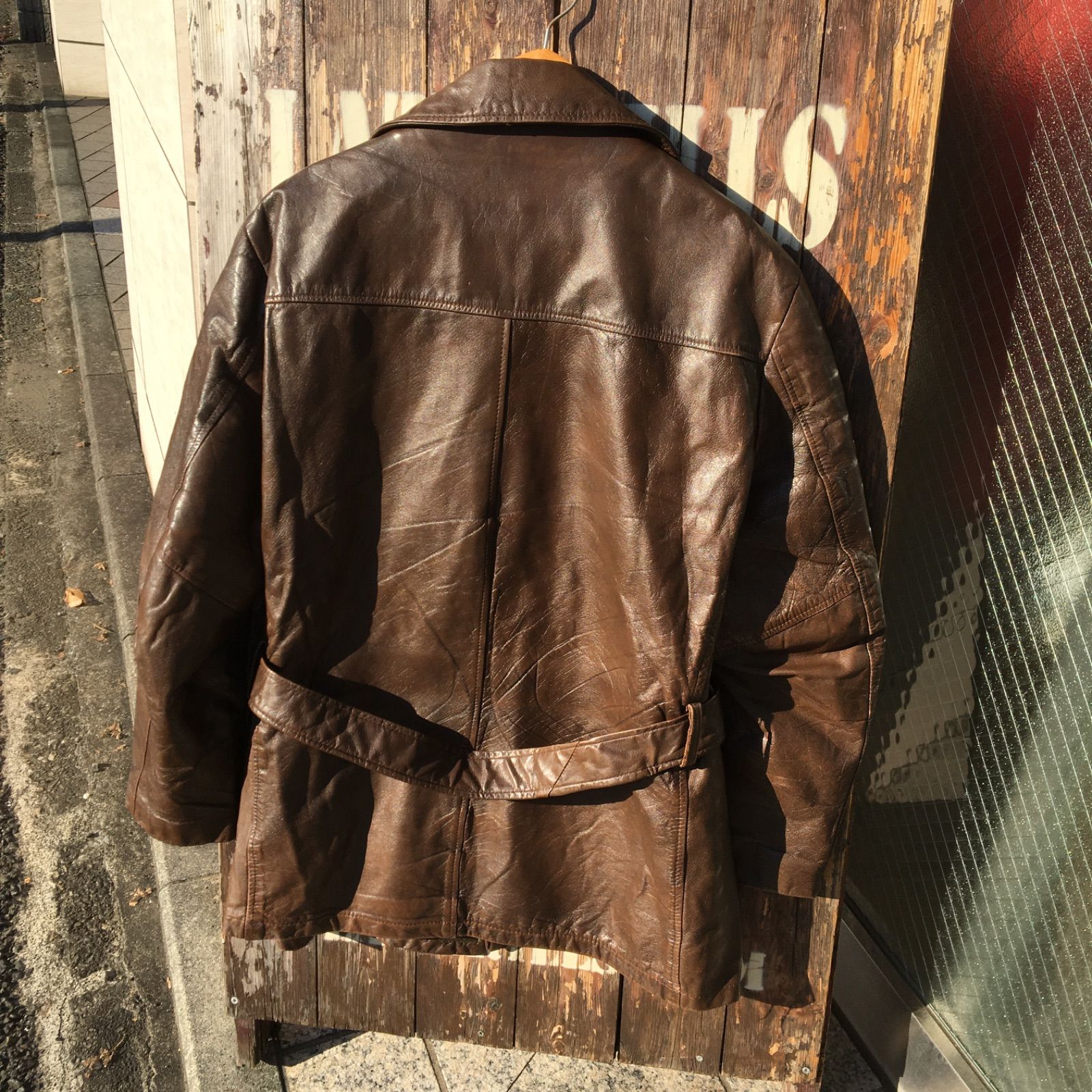 60s Vintage Leather Car Coat ビンテージ レザー カーコート 本革 レザージャケット◆US-L相当