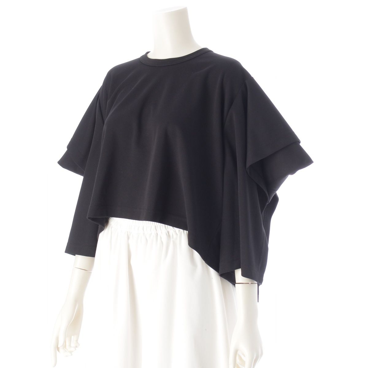 コムデギャルソン AD2025 クロップド ワイド 変形 カットソー GL-T016 ブラック XS