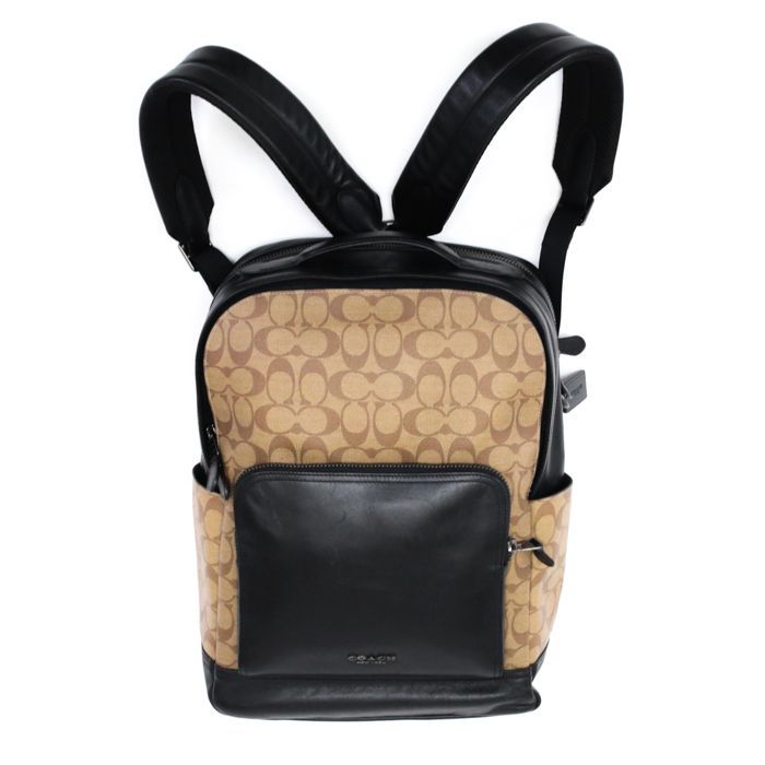 コーチ F38755 リュックサック シグネイチャー PVC レザー ブラック