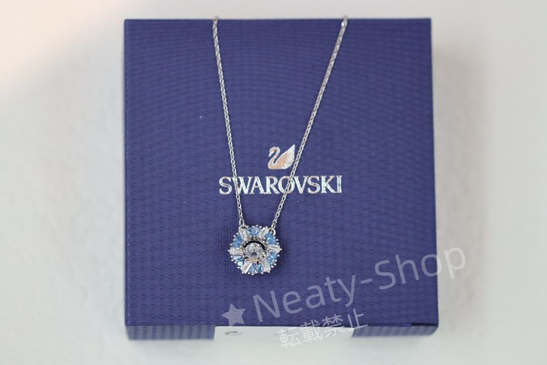 💗新品💗Swarovski  ファッショグラデーションブルードリルフラワー鎖骨ネックレス