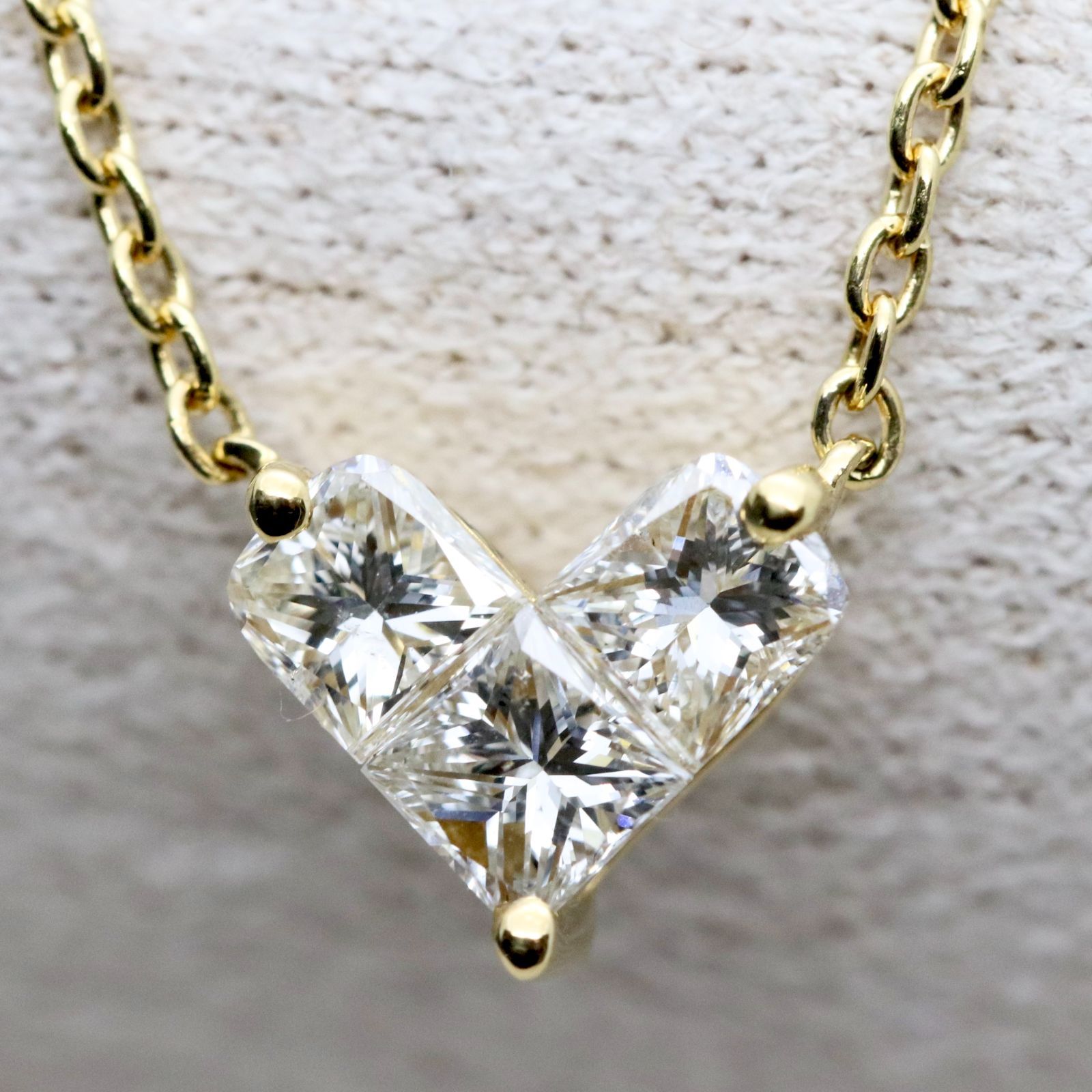 スタージュエリー　3Pダイヤモンド　ミステリーハート　ゴールドネックレス　k18 MYSTERIOUS HEART DIAMOND NECKLACE 0.15ct(1ZN1107)K18