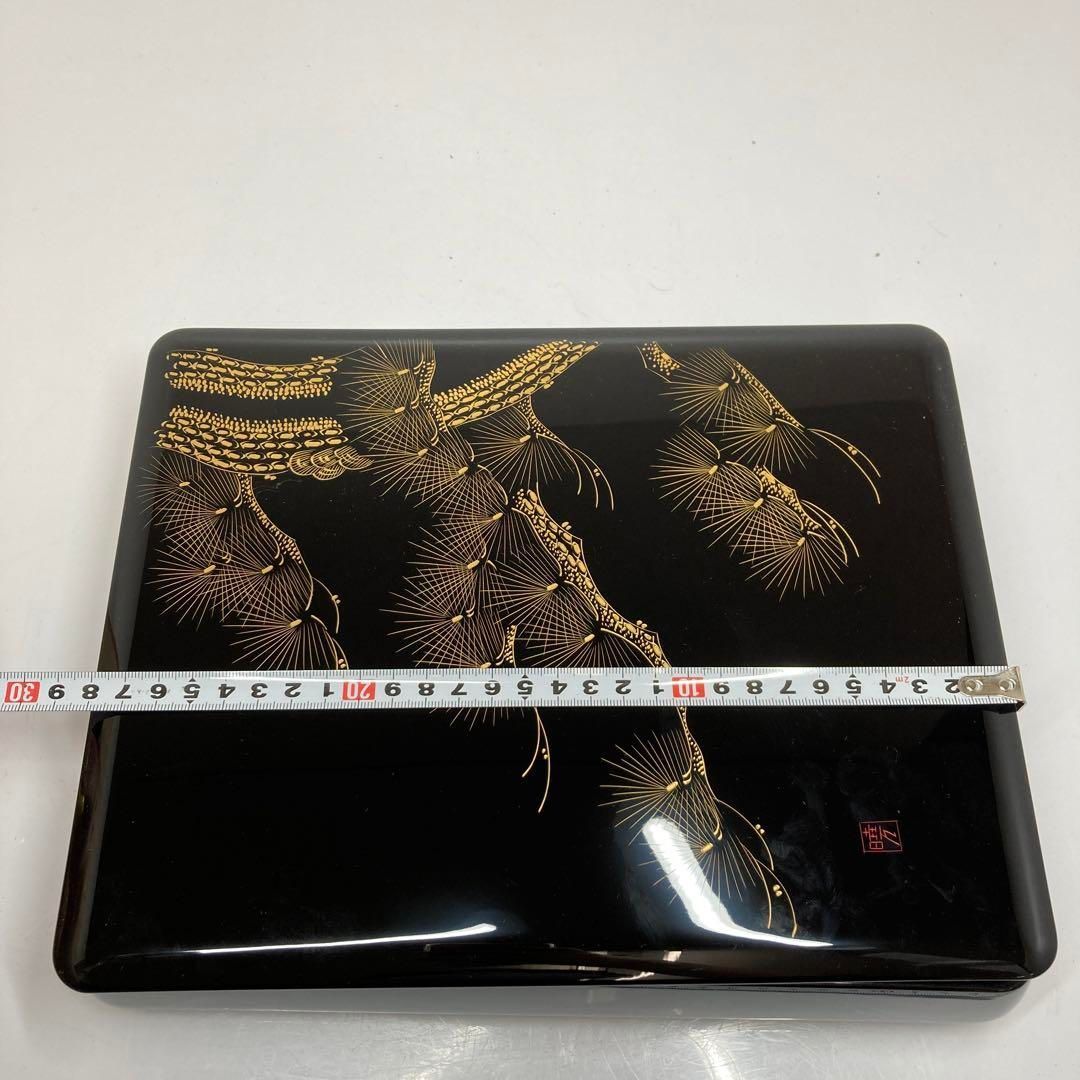 翁知屋 秀衡塗 二段重/漆器 重箱 ブラック/レッド / 240001156209 翁知